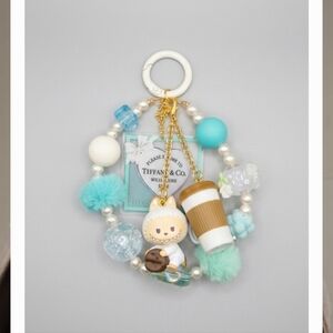 Tiffany & Co. Aqua and White Bag Charm Bracelet